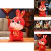2023 New Year Chinese Style Red Rabbit Mascot Soft Plush Toy Doll Gift