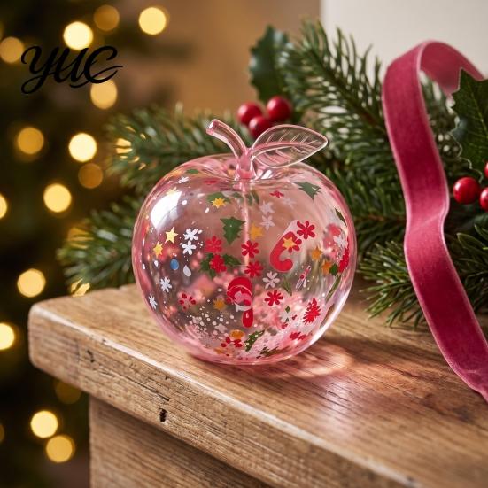 Squishy Fidget Tools for Focus Apple Stress Ball, Christmas Glitter Toy, Tactile Sensory Toys Soft Rebound Decompression Toy Kids Adults Relief