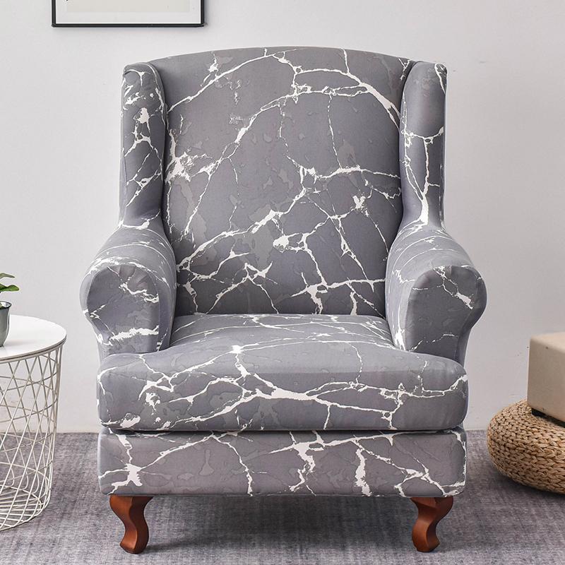Copridivano per poltrona Wingback, 2 pezzi/set, copridivano elasticizzato, copripoltrona, protezione per mobili, fondo elastico per soggiorno