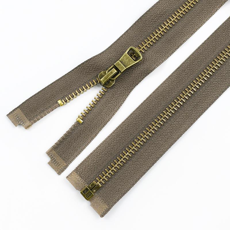 2Pcs 5# Sewing Metal Zippers 40/50/60/70/80cm Open-End Zipper Jacket Coat Auto Lock Zip Repair Kit DIY Bag Garment Accessories
