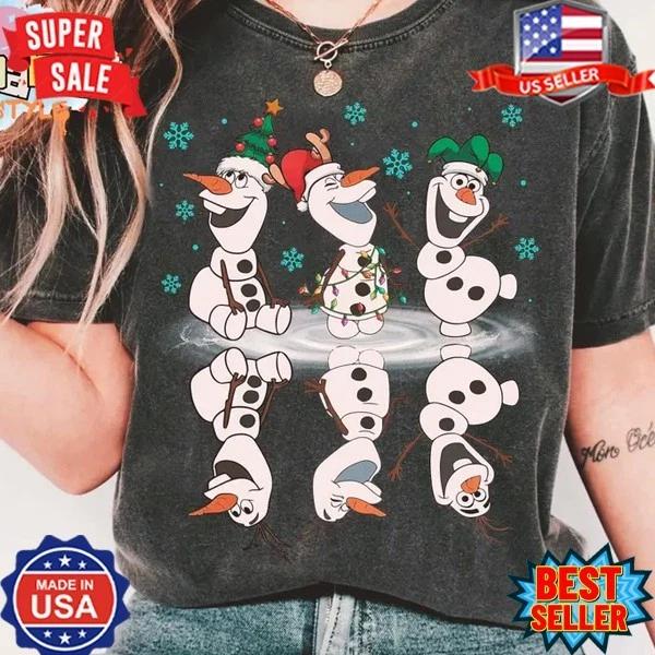 Disney Frozen Olaf Tee, Olaf Dancing Christmas Light Design T-Shirt, S-5XL 2XL