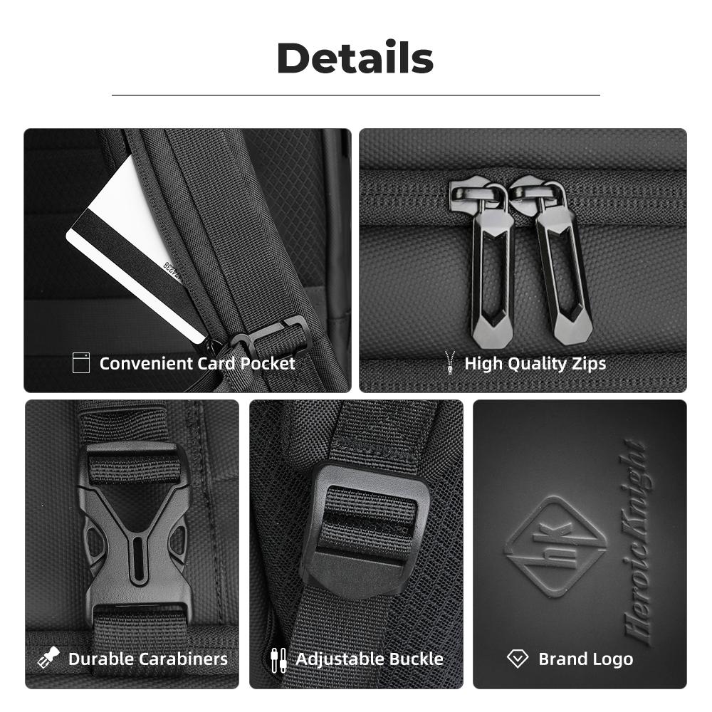Heroic Knight Extra-Large Travel Backpack Business 17 Inch Laptop Backpack Waterproof Carry On Luggage Backpack Multifunction Daypack for College/Work