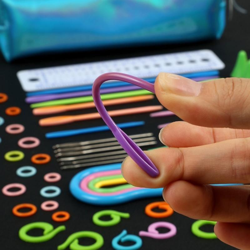 Professional Crochet Hooks Set DIY Knitting Ergonomic Needle Weave Yarn Clip Marker Weaving Sewing Tool for Beginners