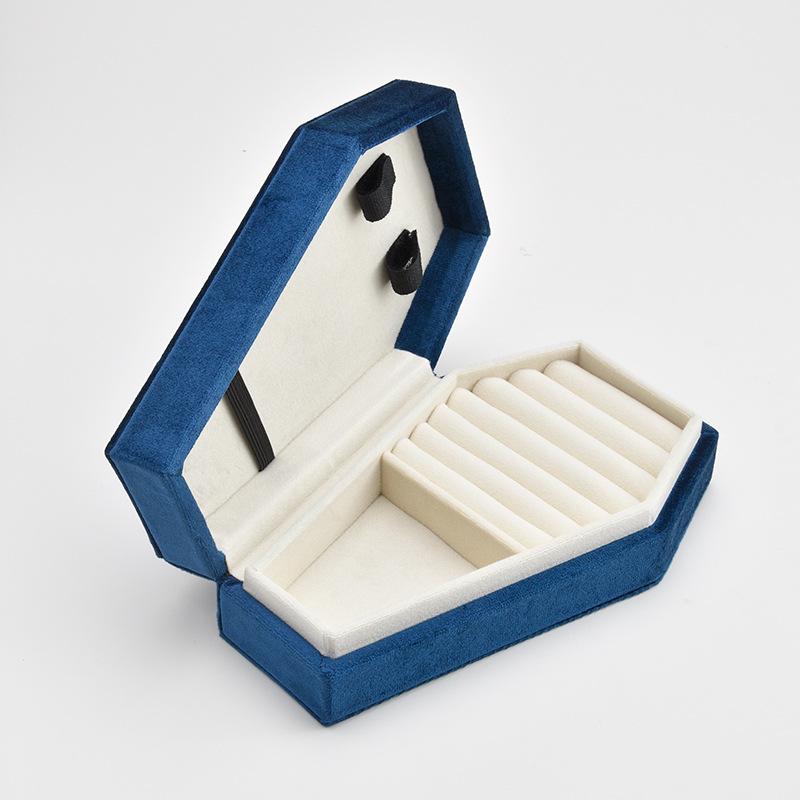 Velvet necklace packaging jewelry storage box coffin-shaped premium velvet jewelry box