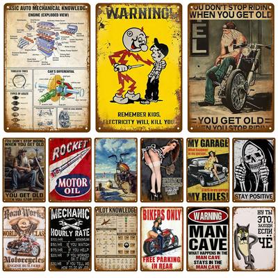Motor Oil Gas Metal Sign Wall Art Poster Plaque Vintage Tin Signs Iron Painting Decoration For Man Cave Cafe Garage Club Bar