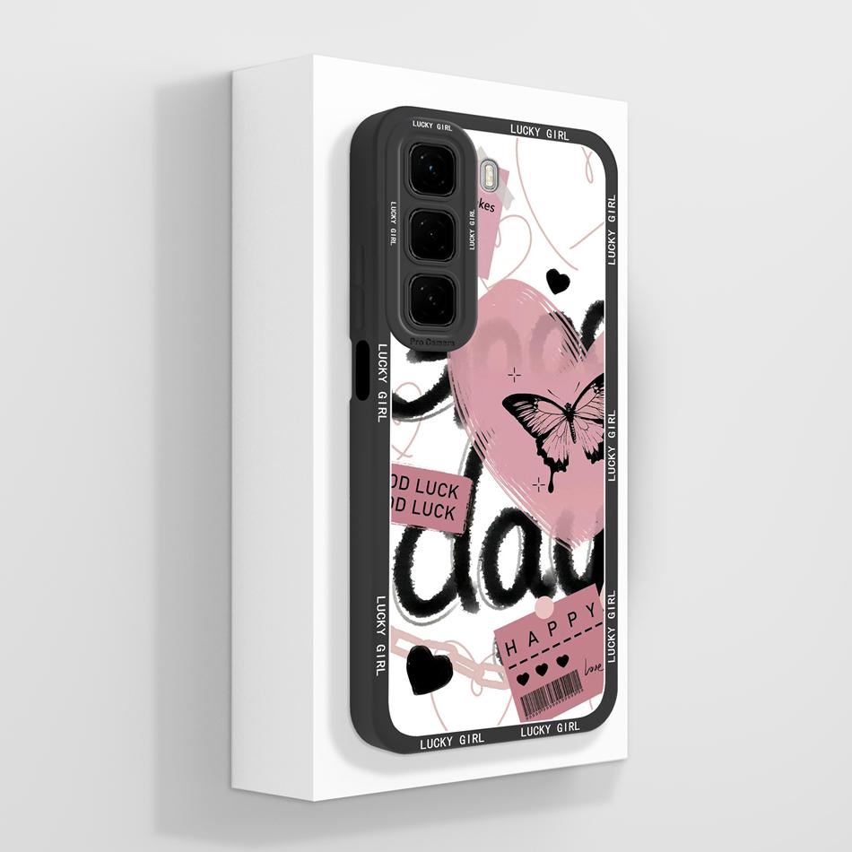 For Infinix Hot 50 Pro Plus Case Aesthetic Style Cover For Infinix Hot50i Full Protection Back Cover Soft Liquid Silicone Bumper