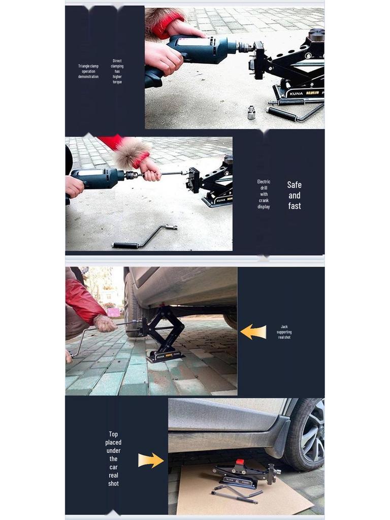 12V Electric Hand-Crank Multifunctional Bottle Jack for SUVs, Trucks, and Cars