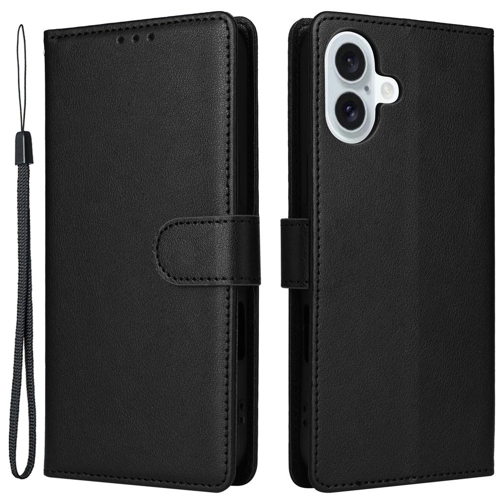 For iPhone 16 Plus Wallet Case 3 Card Slots Slim-Fit PU Leather Stand Phone Cover