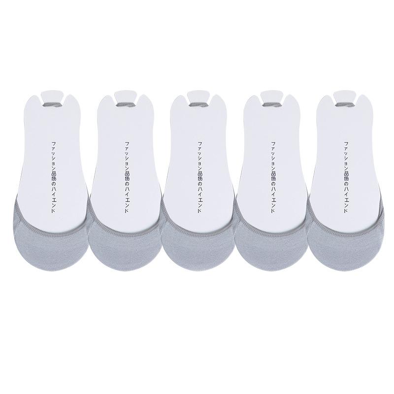 5 Paar Damen Baumwoll Bootssocken Rutschfest Unsichtbar Dünne Socken Sommer Dünne Halbsolen-Socken Hosenträger Fallen Nicht Bootssocken