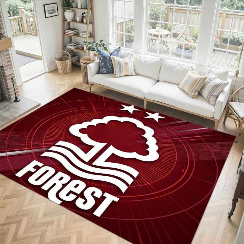 Nottingham Forest Design Kristall Samt Teppich Gemütlich Nicht?Rutschfester Teppich mit Aufdruck für Schlafzimmer Wohnzimmer Eingang