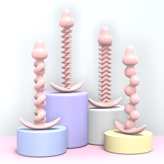 Anal Beads Butt Plugs Silicone Prostate Massager for Beginners Advanced Body-Safe Waterproof Ergonomic Design Discreet Adult Toy for Couples' Play