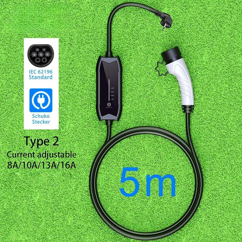 Type2 16A 3.5KW Electric Vehicle Charger Multiple Protections Car Charging Station Portable EV Charger