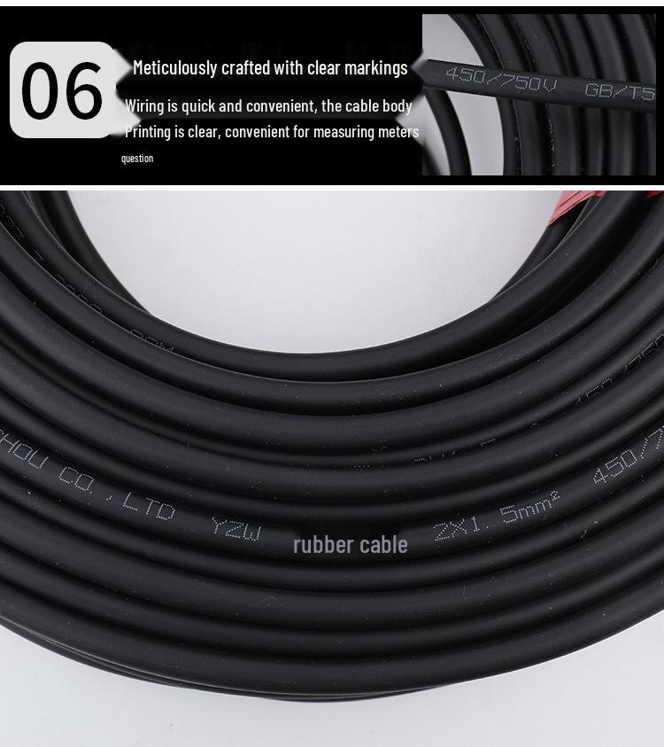 3-Core Pure Copper Wire & Cable: 2.5/4/6/10 sq mm Power Cord Extension for Household Use