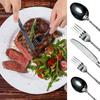 Silbernes Besteckset Edelstahl Geschirr Westliches Luxus Dinner Set Spiegel Elegant Messer Gabel Löffel Besteck für Kinder