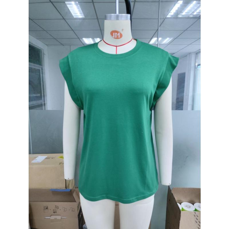 Sommer Damen T-Shirt Rundhals Lose Kurzarm T-Shirt Gestreift Top Weste