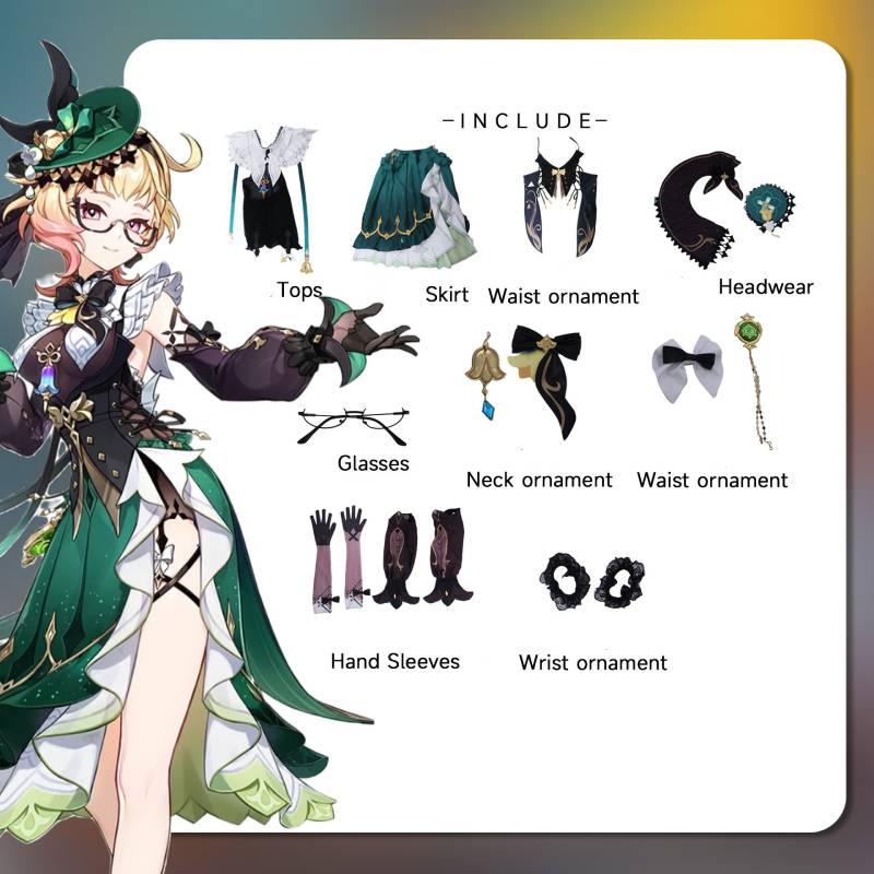 Emilie Genshin Impact Cosplay Costume Role Playing Dress Outfit Polyester Women