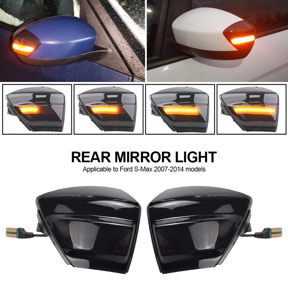 

Pair Car Dynamic LED Turn Signal Lights Rearview Mirror Indicator Blinker Repeater For S-MAX CD340 Kuga C-Max Galaxy MK3 C S Max