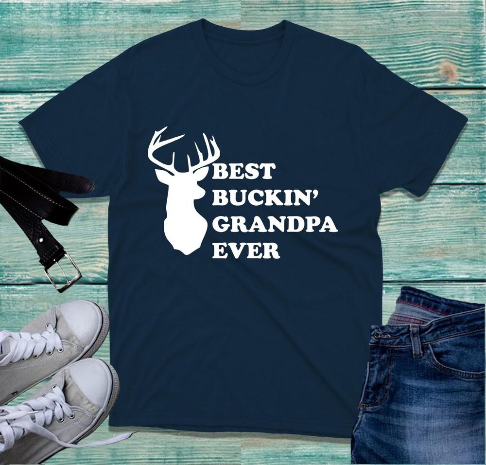 Best Buckin Grandpa Ever Tshirt Deer Hunting Buck Parody Grandpa Hunter Tee Top S