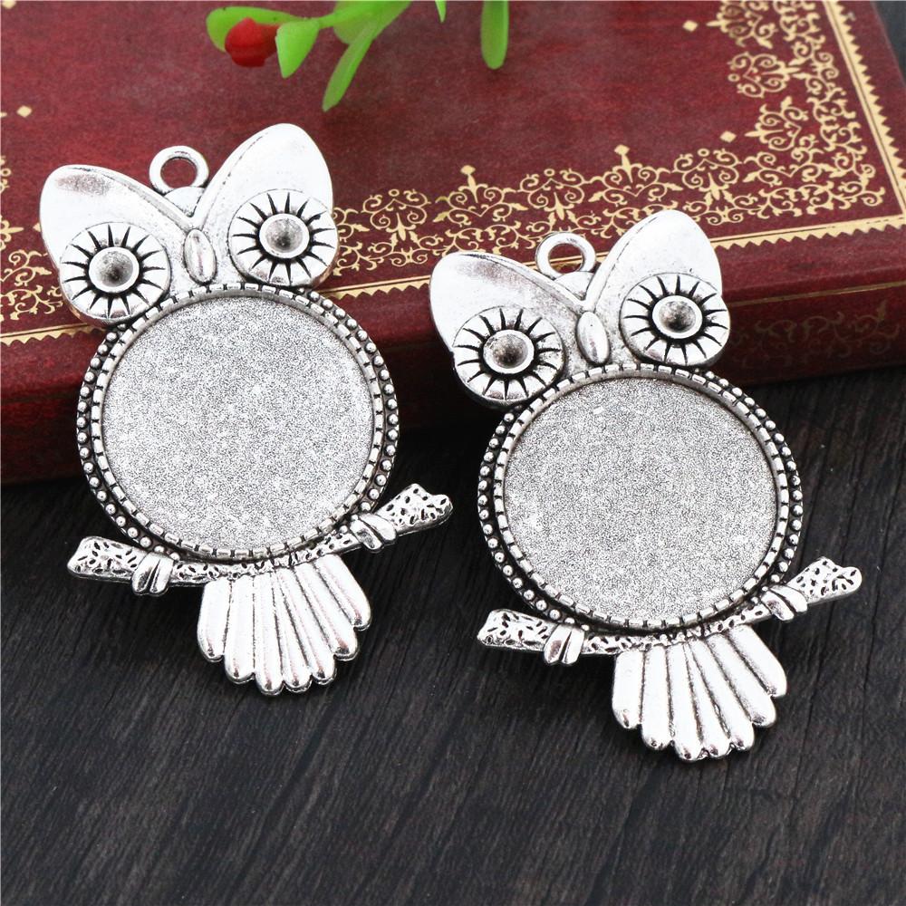 5pcs 25mm Inner Size Pendant Cabochons Blank Base Setting Bezel Tray Alloy DIY Jewelry Making Accessories for Necklace Keychains