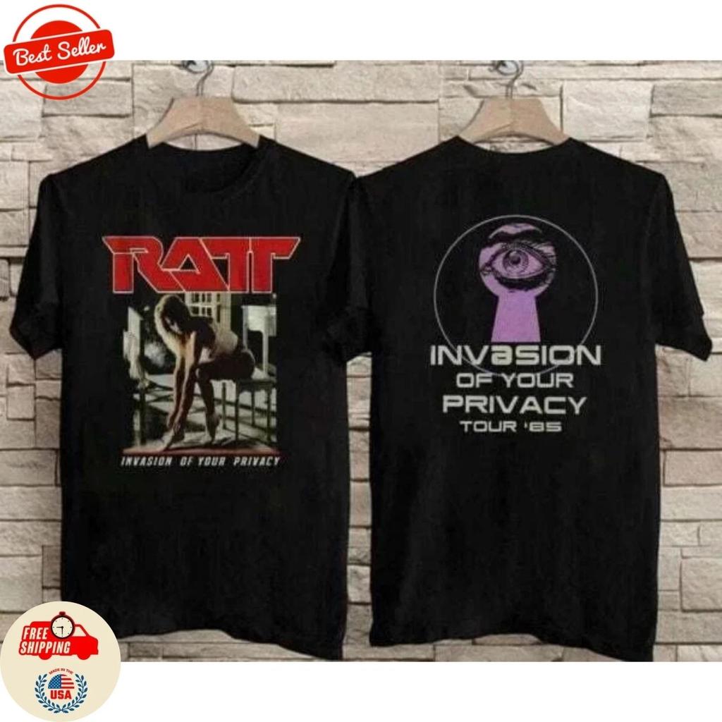 Maglietta a doppia faccia Vtg Ratt Invasion of Your Privacy Tour 1985 S-5XL