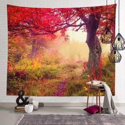 Autumn Forest Tapestry Background Cloth Hanging Cloth Bedroom Bedside Decorative Wall Cloth Rental Dormitory Tapestry