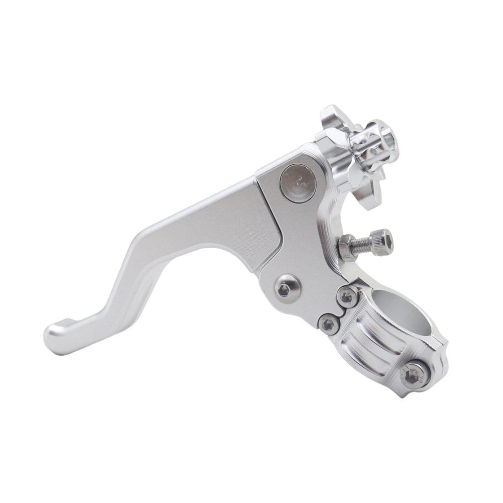 

Motorcycle Clutch Lever Handlebar CNC Aluminum with One Finger Short Lever for Stunt Riding and Precise Handling серебряный