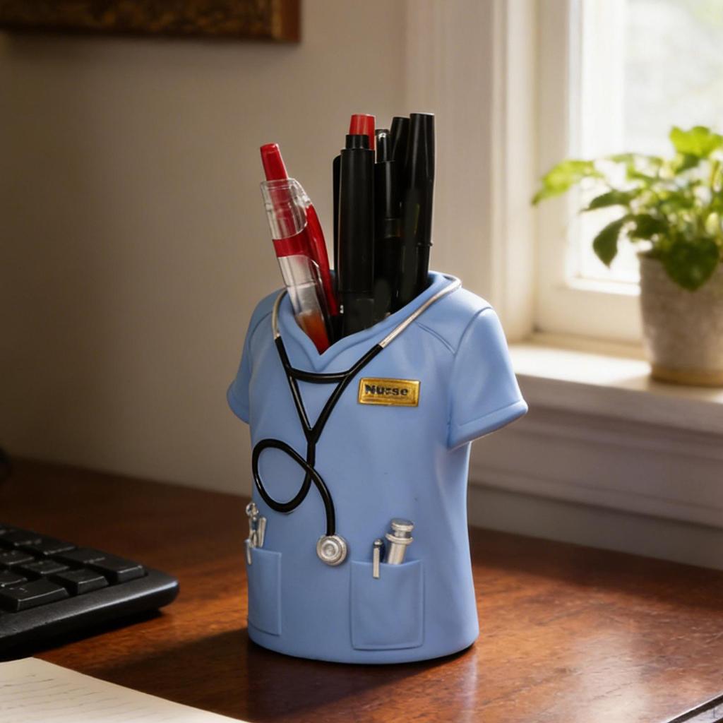 Nurse Scrub Top Pen Holder Gift Pencil Tabletop Ornament for Desk Shelf