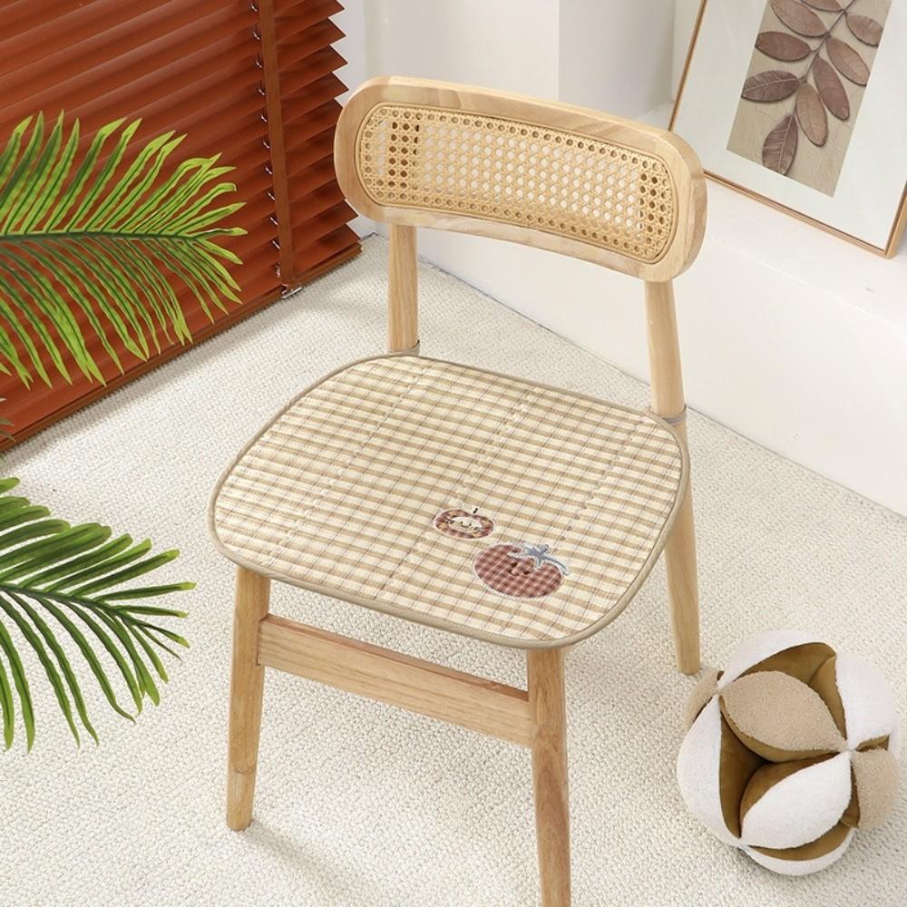 Breathable Summer Chair Pad Non-slip Car Chair Cushion Washable Striped Sitting Cushion  Car Seat жёлтый