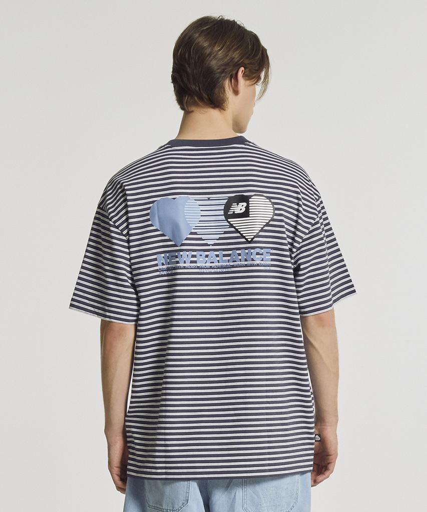 Nyuballanseu Nbneg2A113 / Uni Nb Heart Stripe Short Sleeve Tee (Graphic Black)