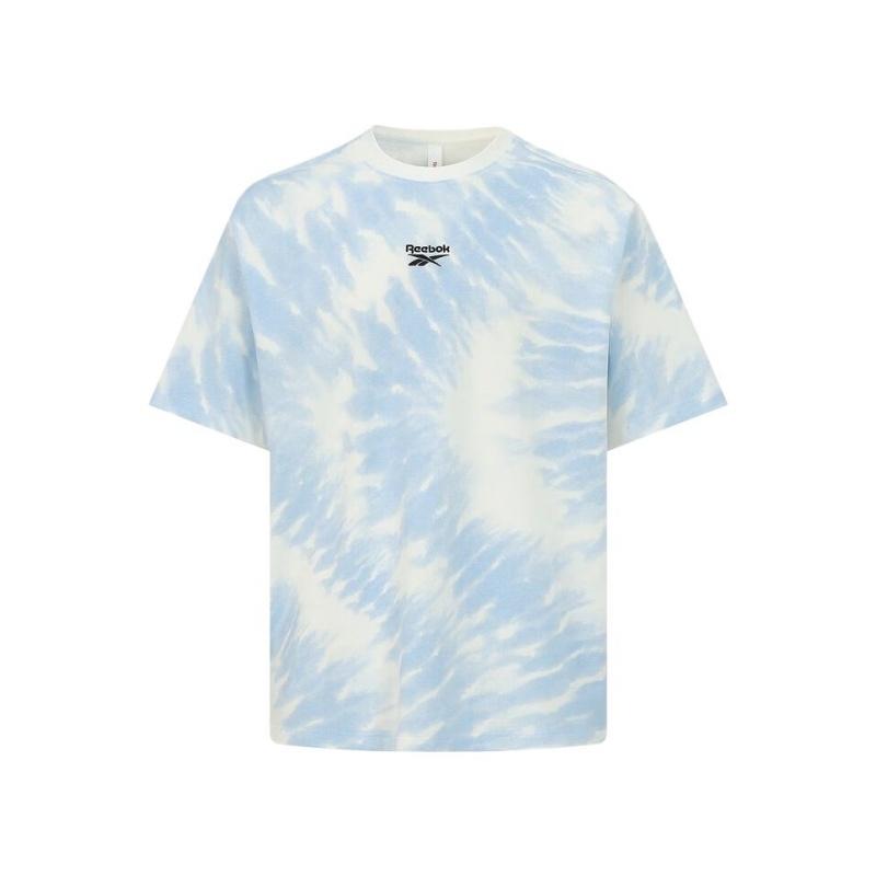 

Reebok Спортивная повседневная футболка с коротким рукавом с цветным принтом в виде блока, унисекс, светло-голубая 24SRM405UGW1 XL