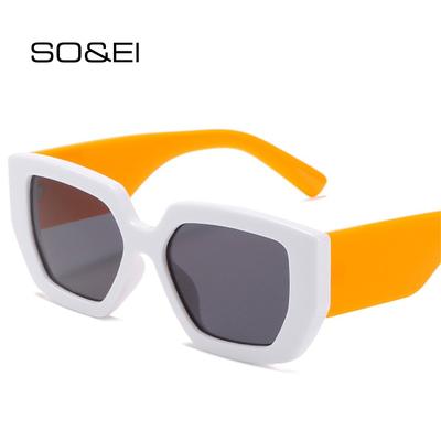 SO&EI Retro Übergroße Cat Eye Frauen Sonnenbrille Mode Marke Designer Breite Beine Brillen Shades UV400 Männer Bunte Sonnenbrille