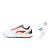 Li Ning Leichte Feder Abriebfeste Niedrige Badminton-Schuhe Unisex Weiß Rot AYTT035-1
