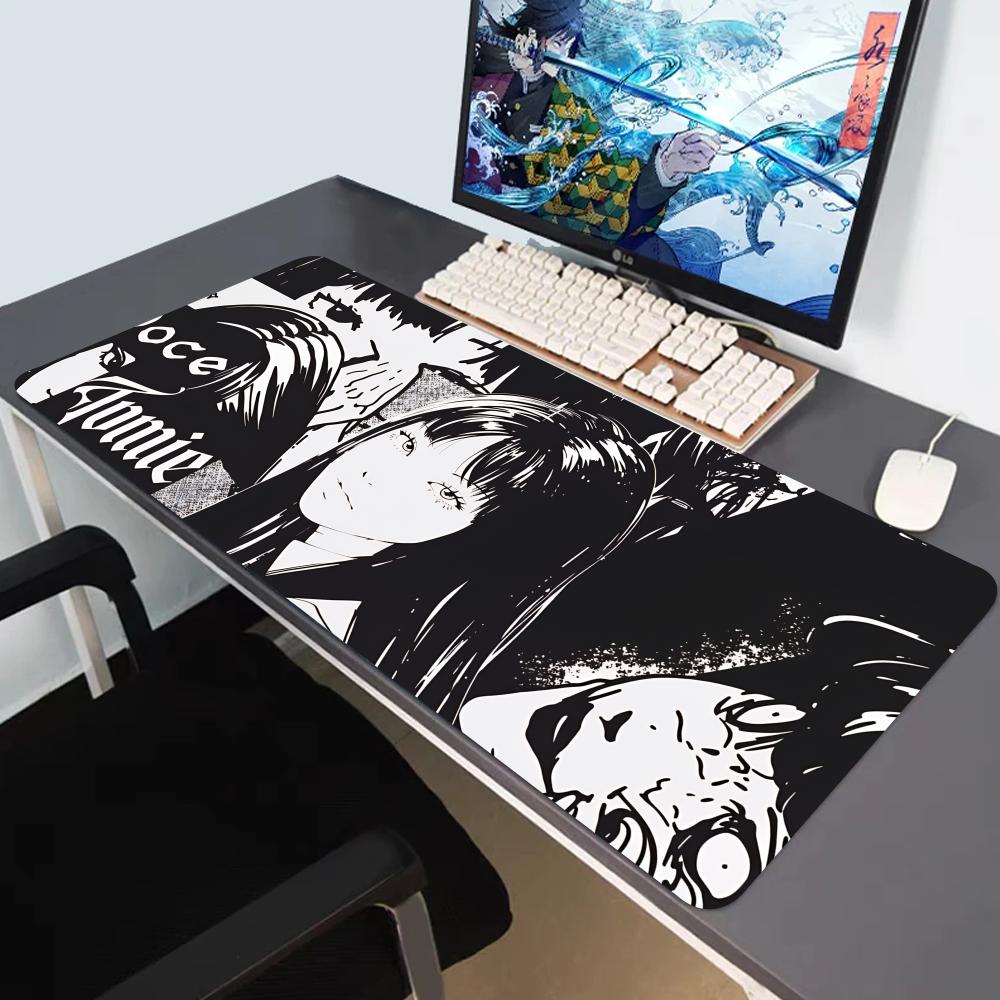 HYBXAXC Scary Dark Anime TTomie Junji Ito MousePad Large Gaming Mousepad with Stitched Edges Thickened DeskMat
