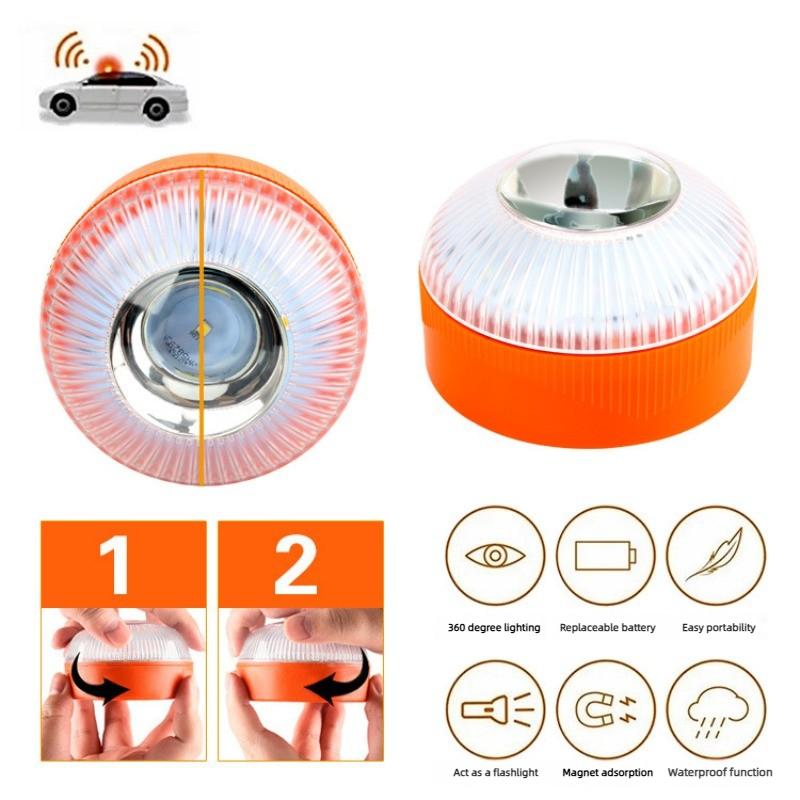 Flashing Light LED White Emergency Light Magnetic Induction Strobe Flashing Warning Light Safety Accessory Car Warning