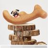 Food Grade TPR Wood Fiber Dog Chew Toy Durable Teeth Cleaning Interactive Pet Toy Safe Dog Molar Bone Toy OEM