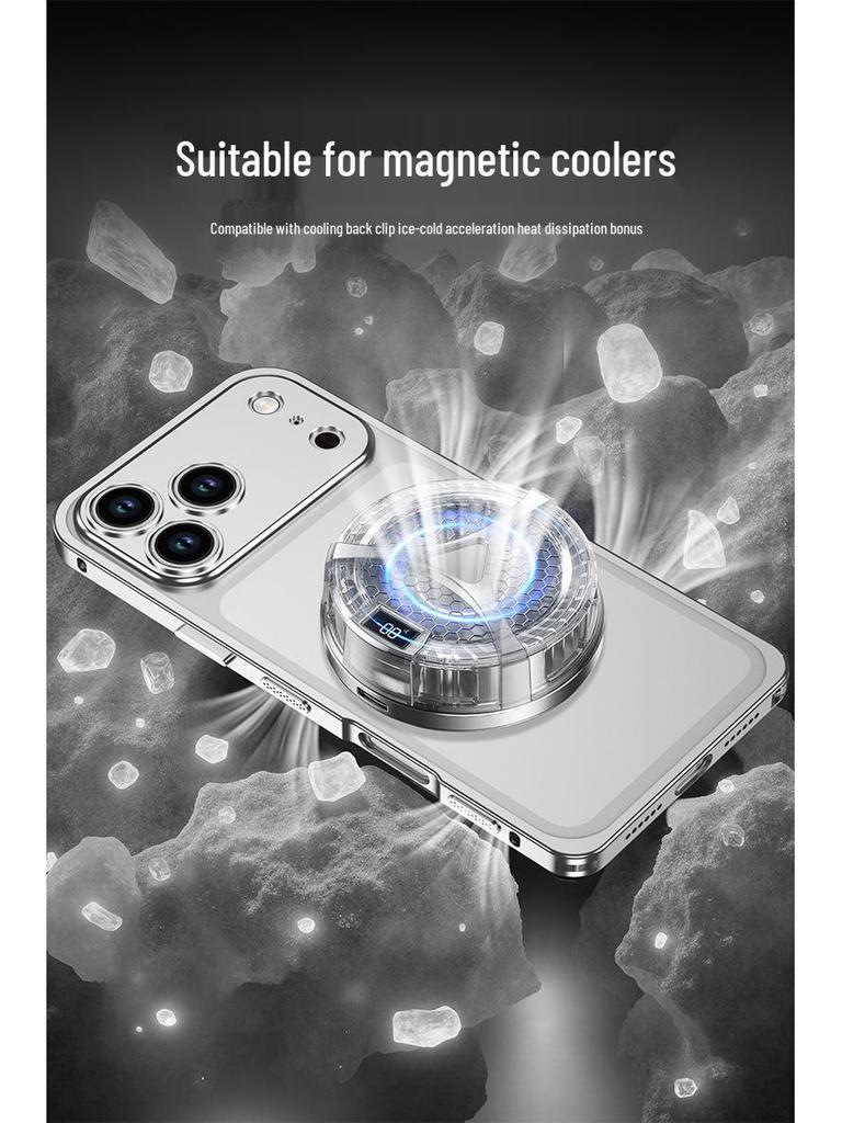 Capa de Metal Leve iPhone 17 Air com Lente e Fivela de Cavalo Marinho para 16 Pro - Moderna para Todos