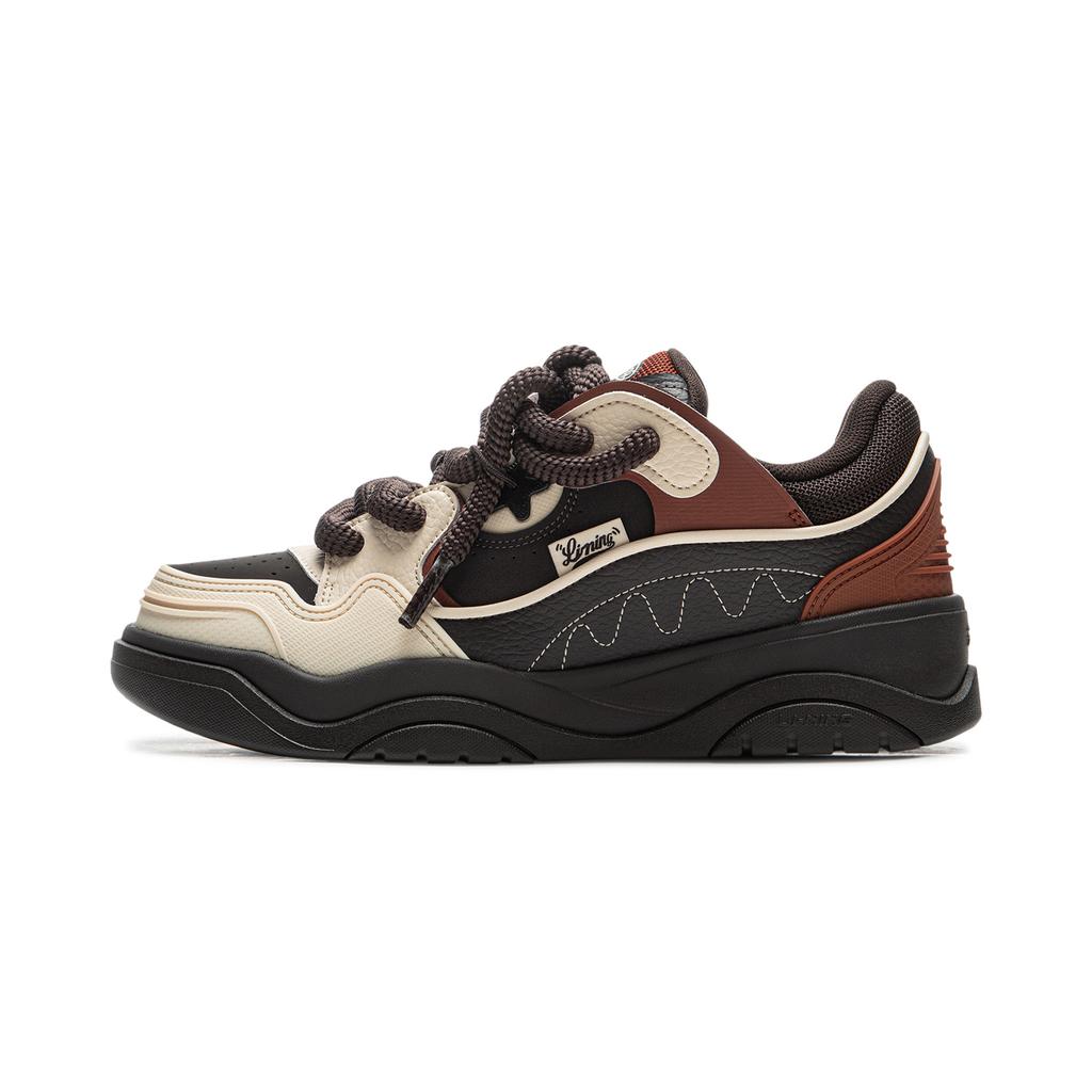 Li Ning Journey 2.0 Thick Sole Sneakers Men Sneakers Beige Brown Black AGCU091-12
