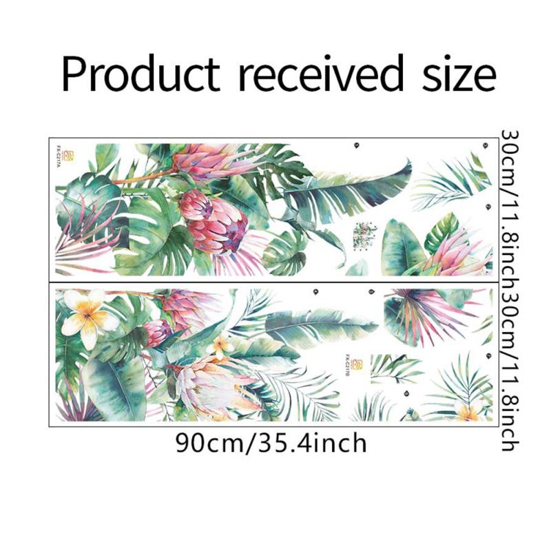 

Популярные, 2 шт. наклейки на стену, самоклеящиеся тропические листья, цветы, украшение для спальни, гостиной, настенная бумага