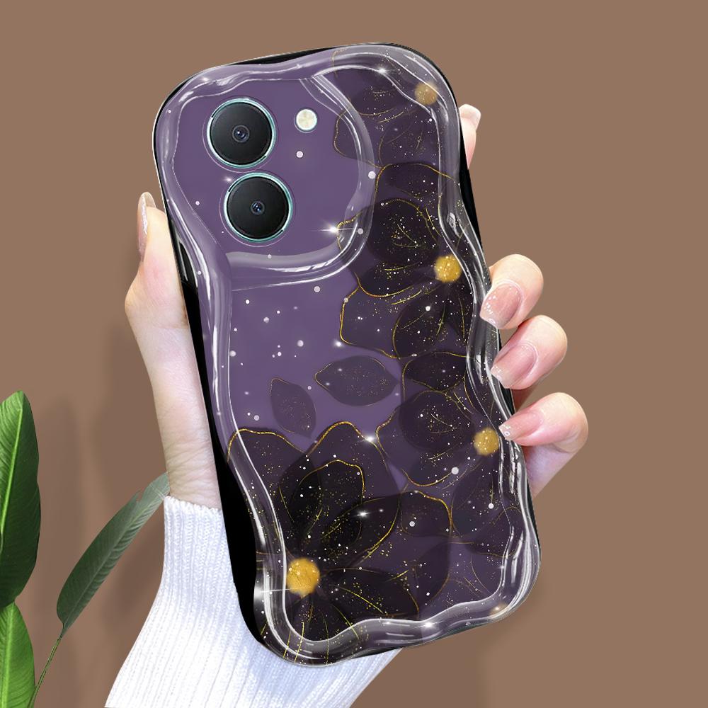 Niedliches Cartoon-Muster Creme Textur Gehäuse Wellenförmiger Rand Weiche Silikonhülle Telefonhülle für Vivo