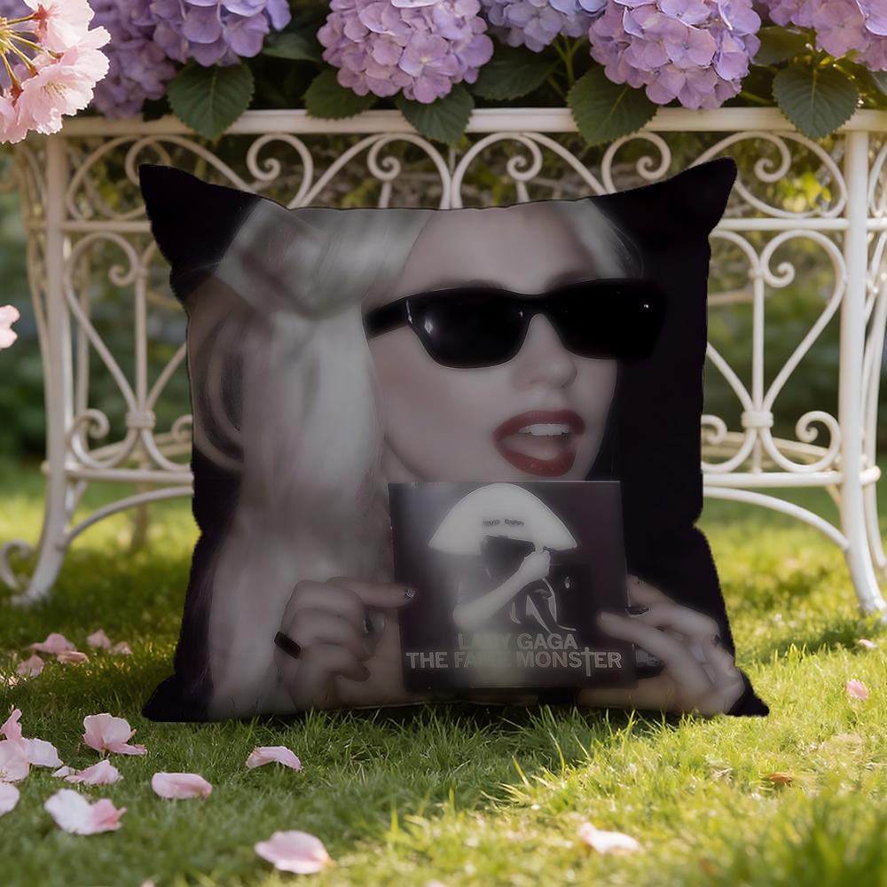 American singerLady G-Gaga Cushion Cover Home & Car Dual-Scene Pillow Cover: Reversible for Premium Comfort