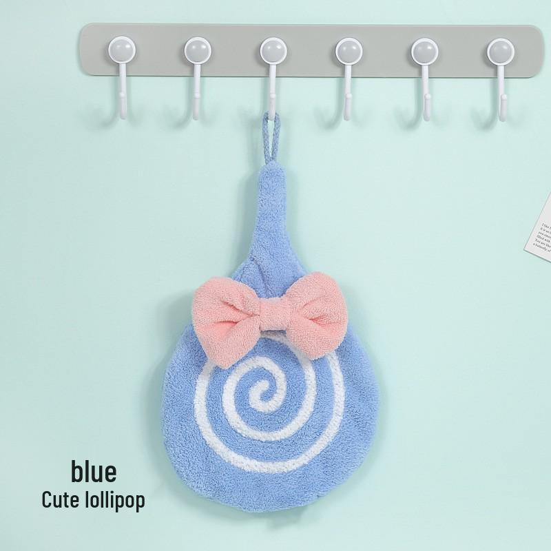 Süßes Gänse-Korallenfleece zum Aufhängen Handtuch - Cartoon Absorbierendes Küchentuch