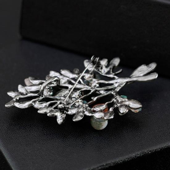 Vintage Kadınlar Noel Ağacı Renkli Rhinestone Broş Pin Kravat Iğnesi Rozeti