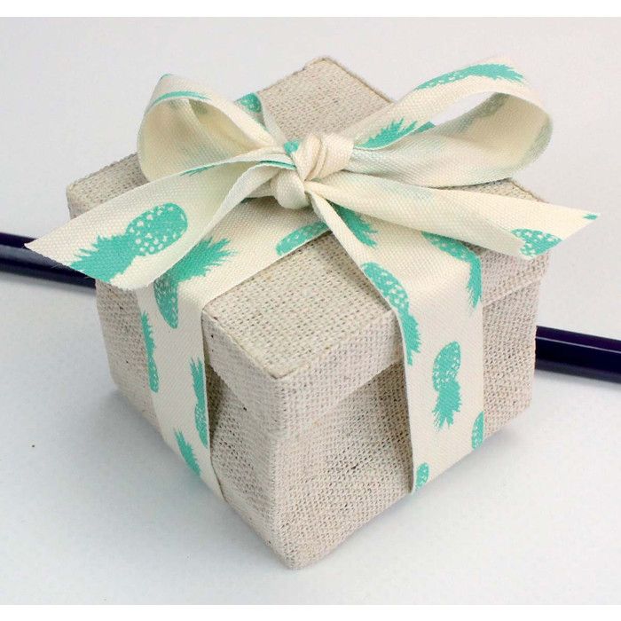 MégaCréa DIY - Ruban imprimé en coton Ananas vert 1,5 cm 2 m