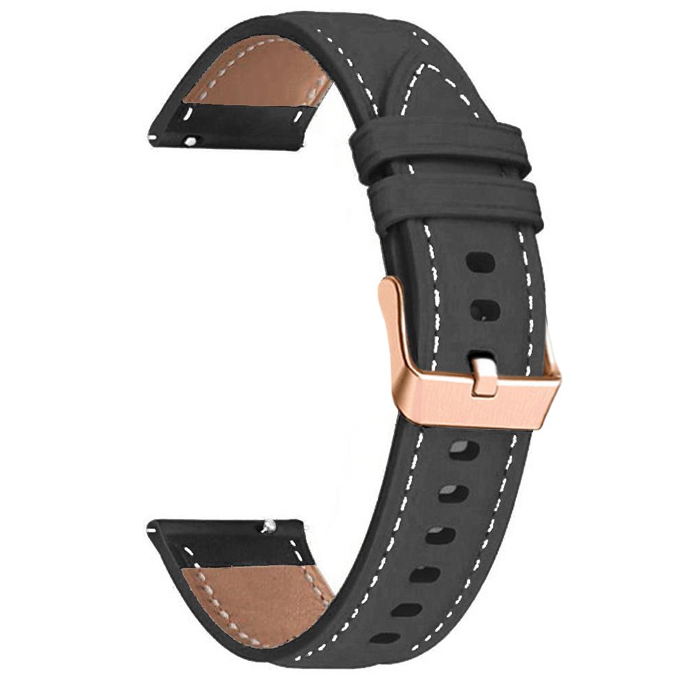 

18mm PU Leather Strap for Huawei Watch GT 5 Pro 42mm/GT 5 41mm/GT 4 41mm Rose Gold Buckle Watchband A
