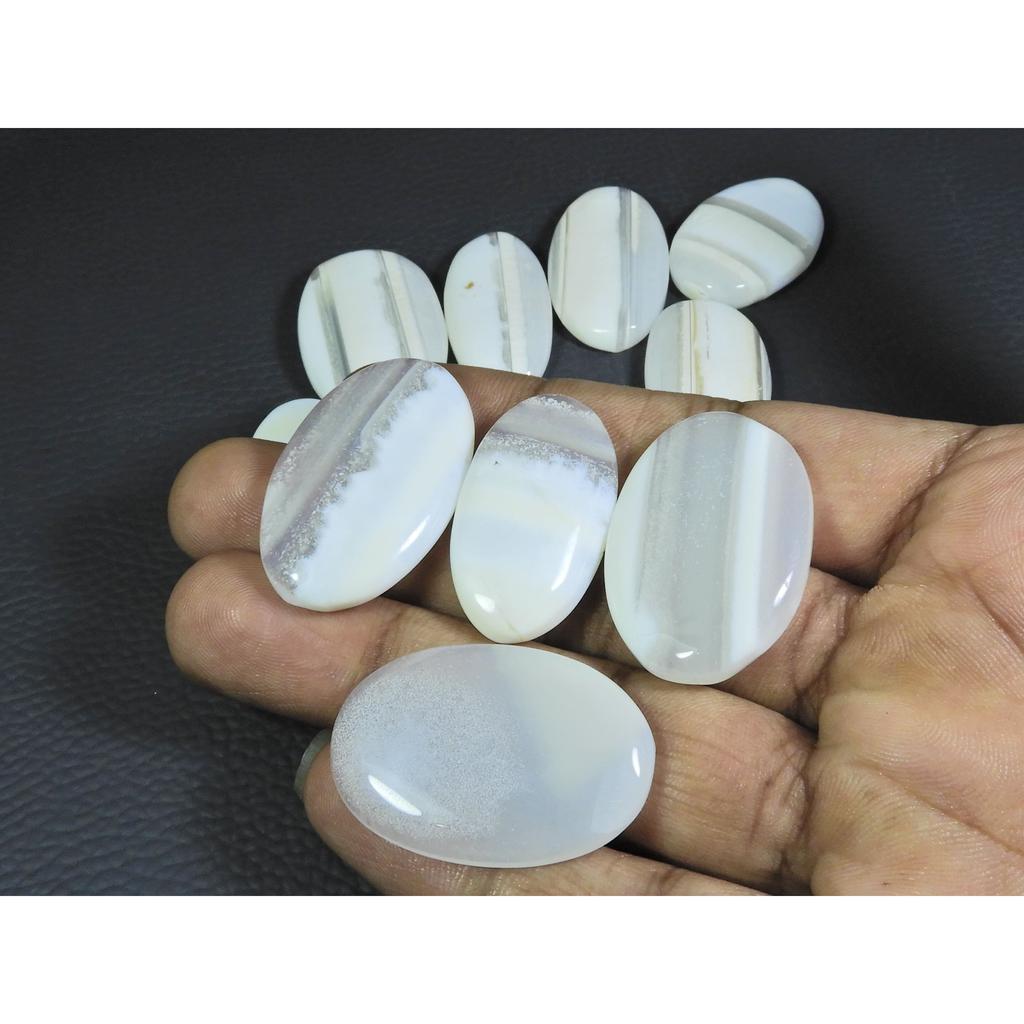 363Cts. Natural White Opal Oval Cabochon Loose Gemstone 13 Pcs Lot A-561