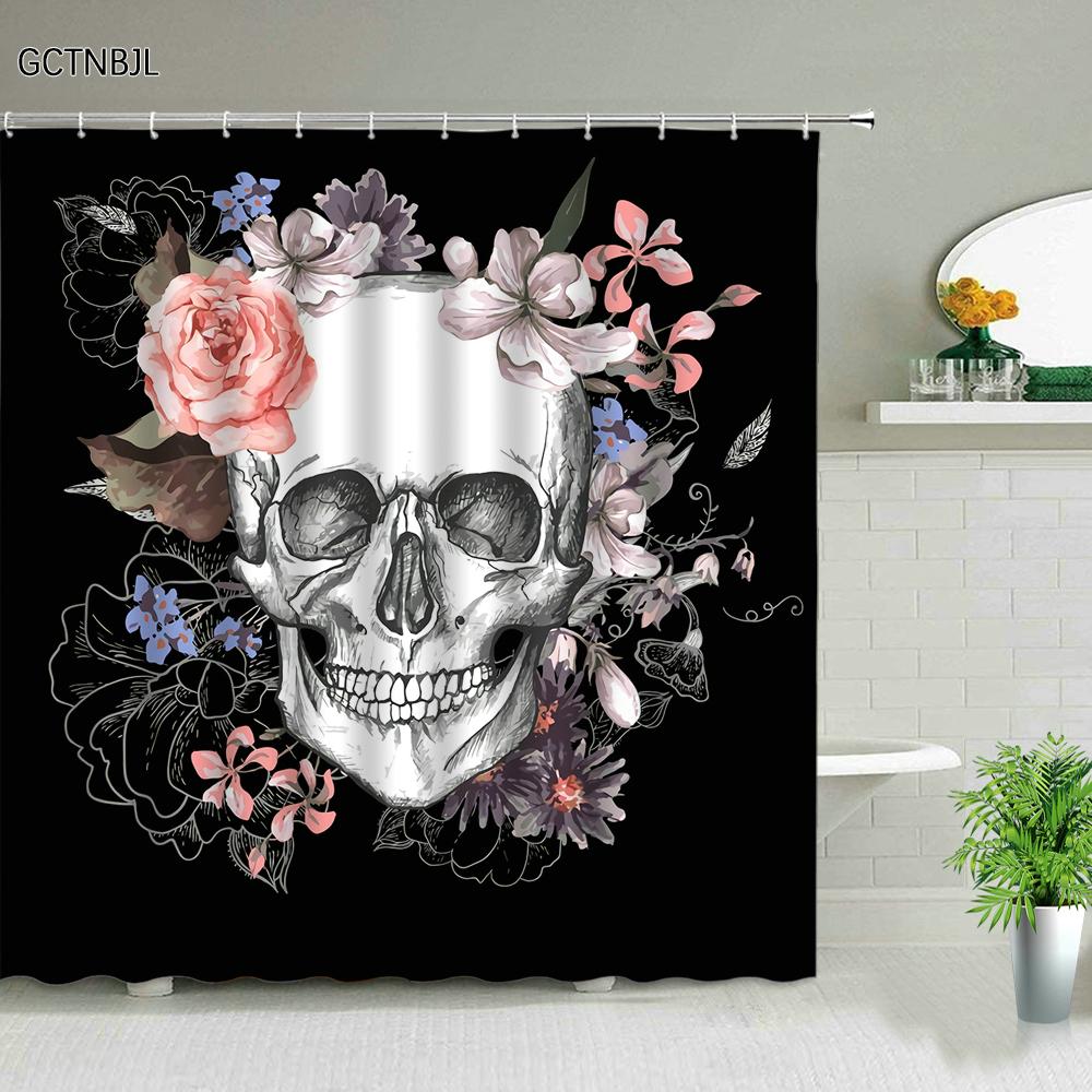 Halloween pumpkin Lantern Shower Curtain Bathroom The Terrible  Forest Wood Ghost House Tombstone Fabric Bathroom Curtain Set