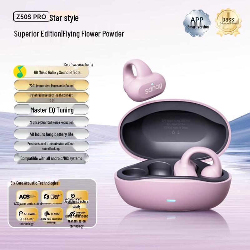 Sanag Z50 ProMax Bluetooth Air Conduction Sport Clip-on Wireless Earbuds