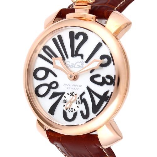 GaGa Milano Outlet MANUALE 48MM Men's Watch (No Original Box) with Silver Dial, Manual Winding, Water Resistant for Daily Use, 5011.06S-BRW-NEW