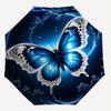 1 Stück Schmetterling Nacht Automatisches Öffnungs-/Schließschirm mit Winddichtigkeit, stabiles Dach mit 8 Speichen, langlebige Speichen, modisches Design, Outdoor-Accessoire, lustiger Prin