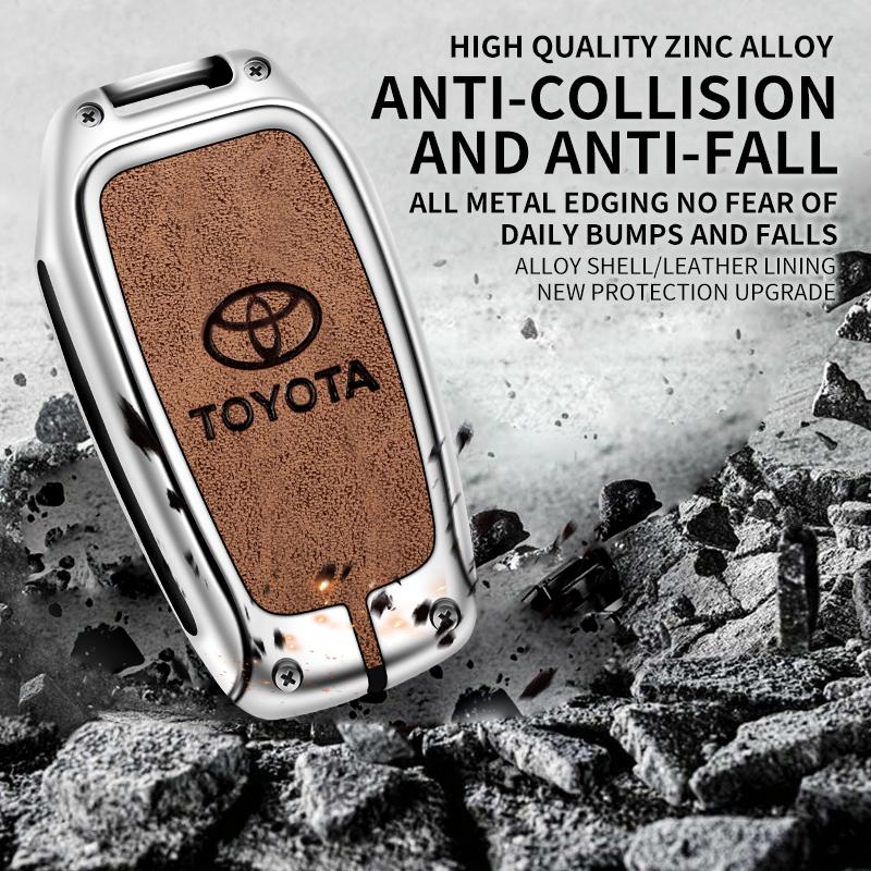 Car Key Case Cover Shell For Toyota Land Cruiser 200 Prado Crown Yaris Cross Hilux Innova Fortuner Camry Alphard PREVIA Vellfire